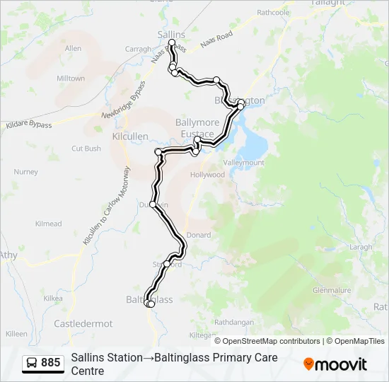 885 Bus Line Map