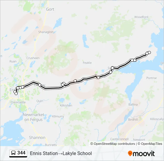 344 Bus Line Map