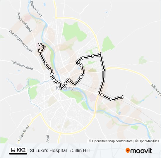 KK2 bus Line Map