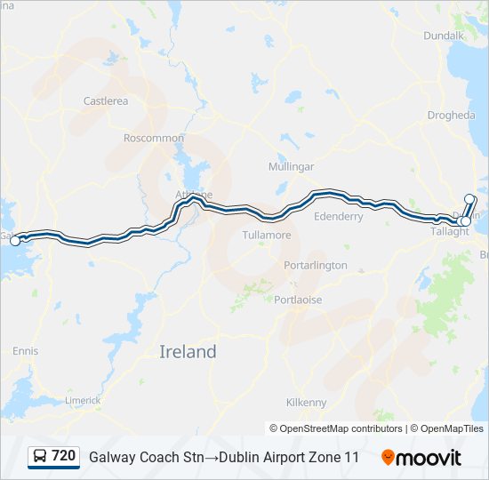 Plan de la ligne 720 de bus