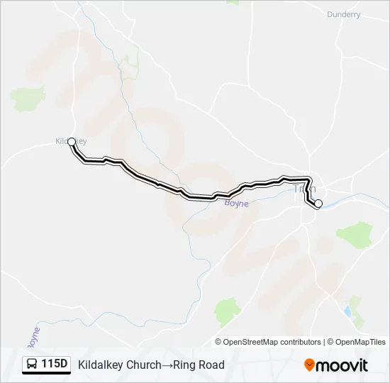 115D Bus Line Map