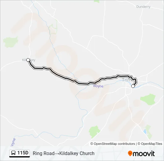 115D Bus Line Map
