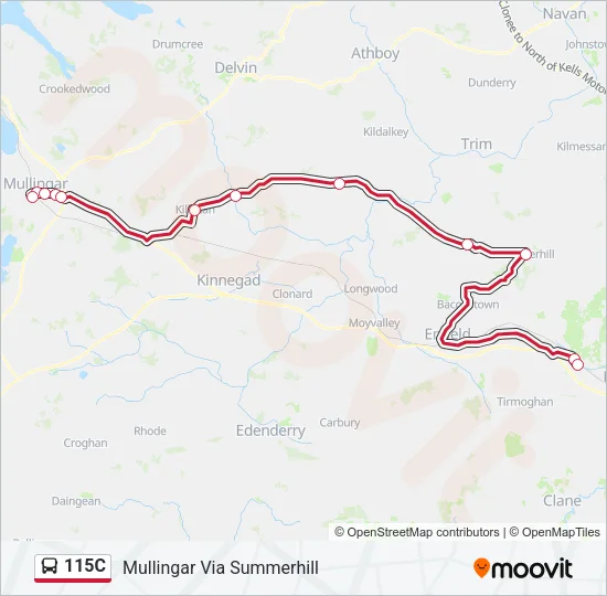 115C Bus Line Map