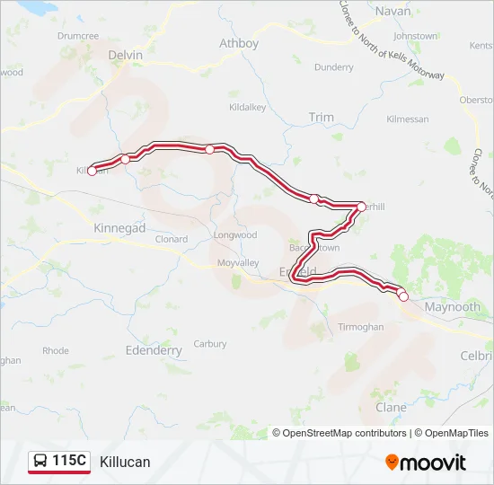 115C Bus Line Map