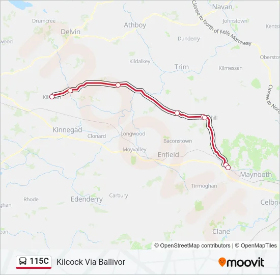 115C Bus Line Map