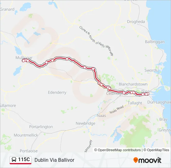 115C Bus Line Map