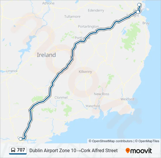 707 Bus Line Map