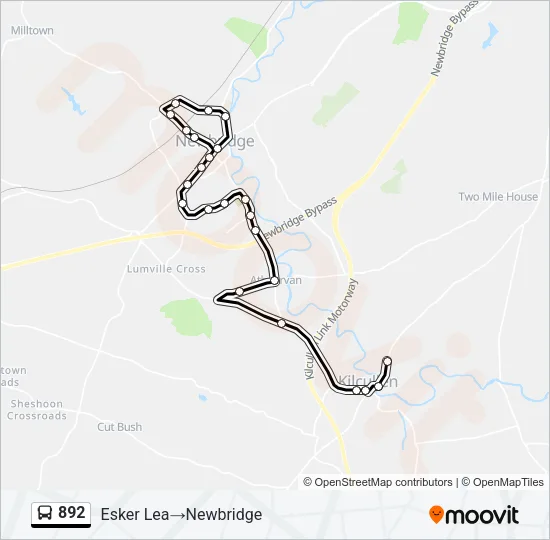 892 Bus Line Map