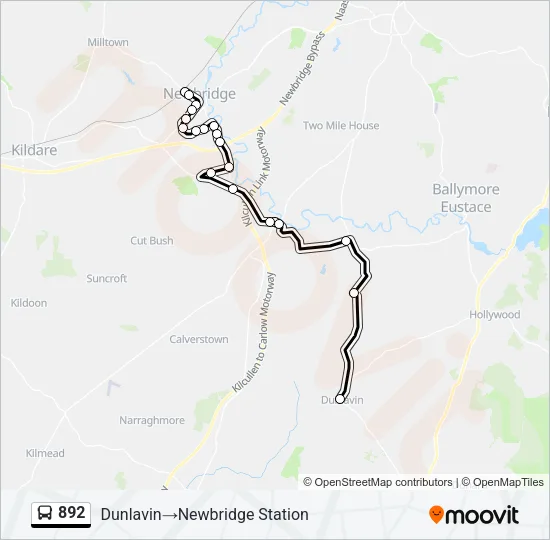 892 Bus Line Map