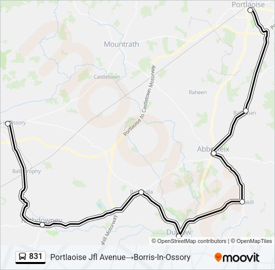 831 Bus Line Map