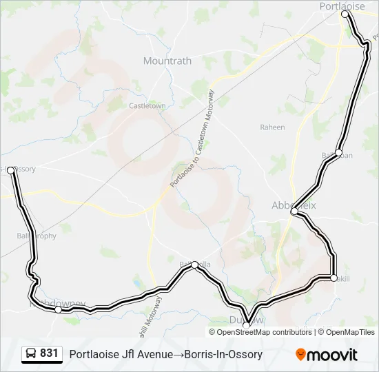 831 Bus Line Map