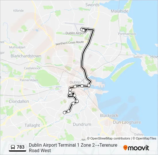 783 Bus Line Map
