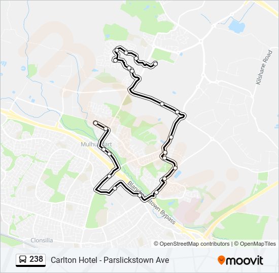 238 Route: Schedules, Stops & Maps - Carlton Hotel‎→Parslickstown Ave ...