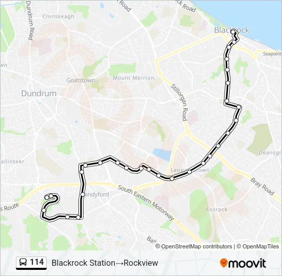 114 Bus Line Map
