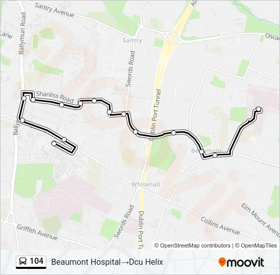 104 Bus Line Map