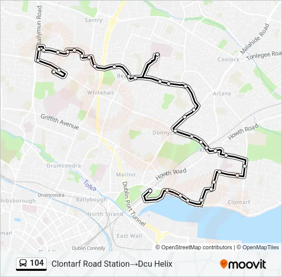 104 Bus Line Map