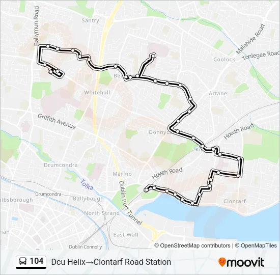 104 Bus Line Map