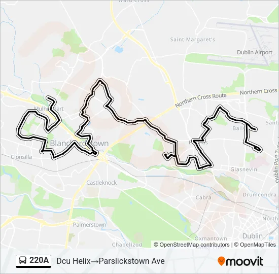 220A Bus Line Map
