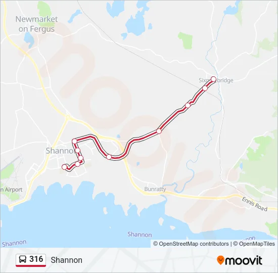 316 Bus Line Map