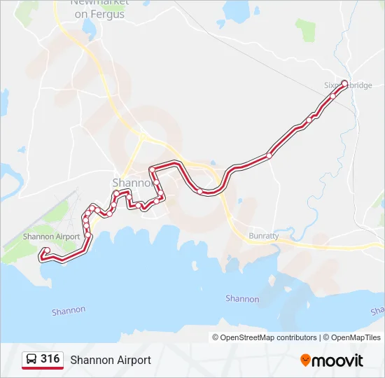 316 Bus Line Map