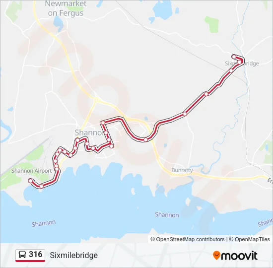 316 Bus Line Map