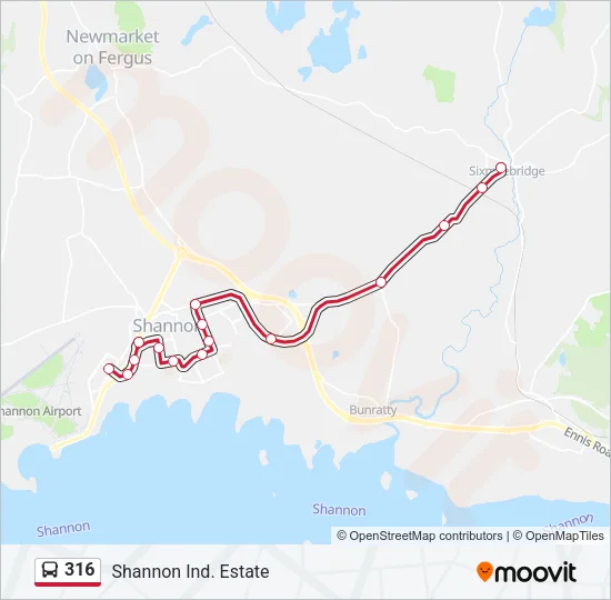 316 Bus Line Map