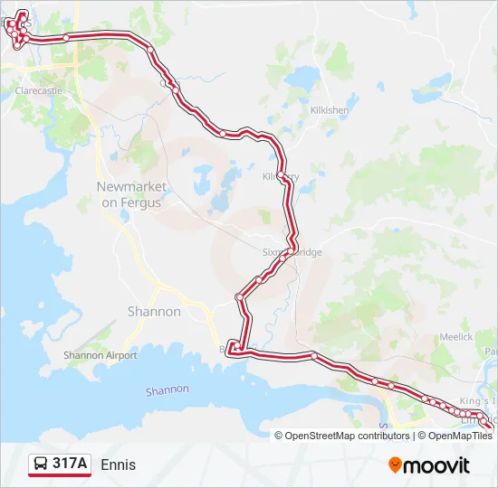 317A Bus Line Map