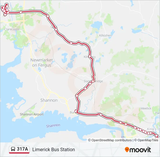 317A Bus Line Map