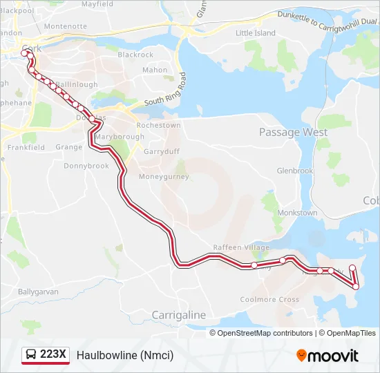 223X Bus Line Map