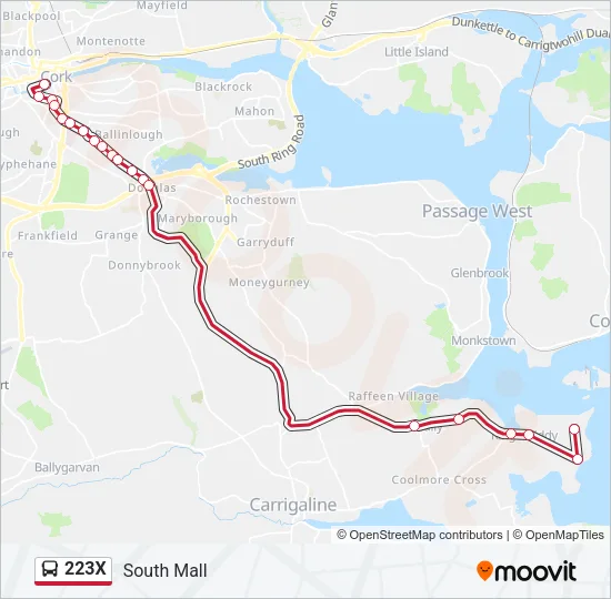 223X Bus Line Map