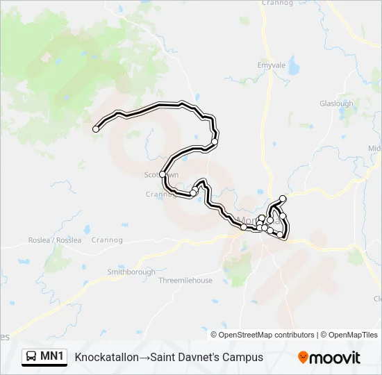 MN1 Bus Line Map