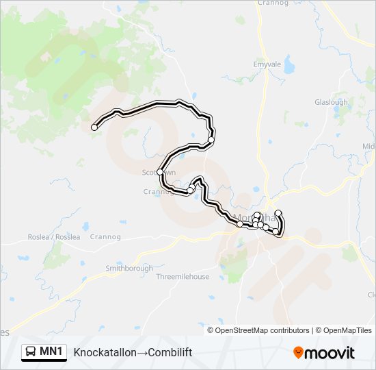 MN1 bus Line Map