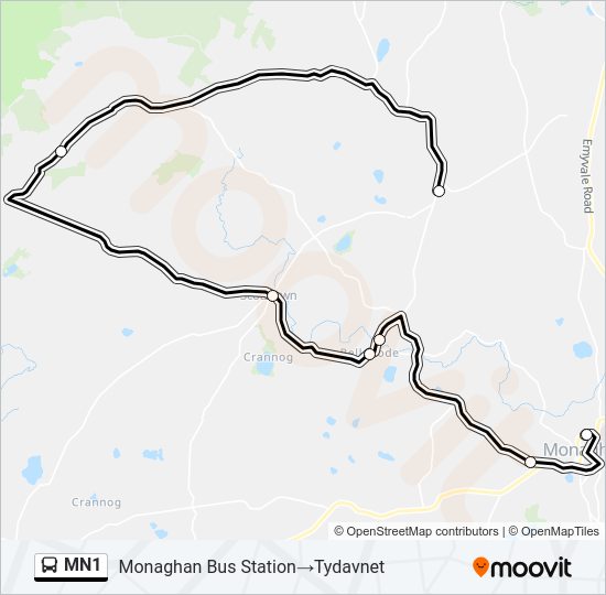 MN1 Bus Line Map