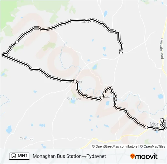 MN1 Bus Line Map