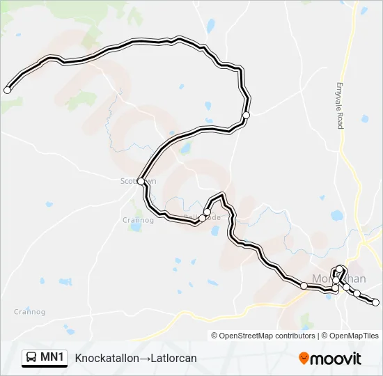 MN1 Bus Line Map