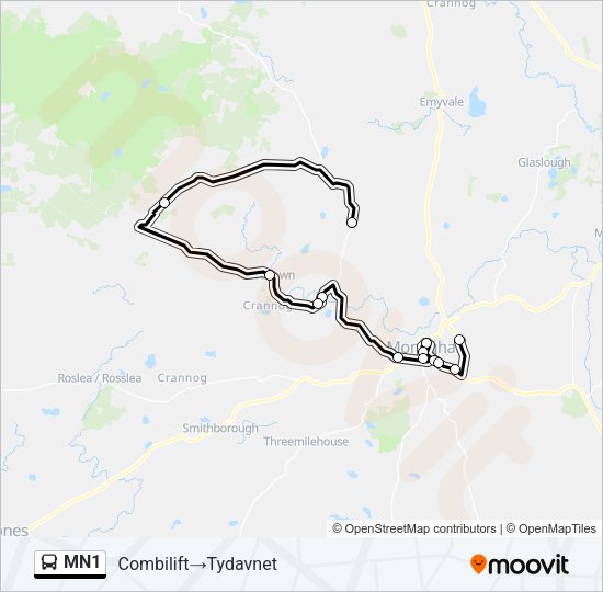 MN1 Bus Line Map