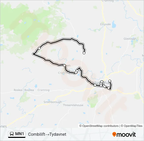 MN1 Bus Line Map