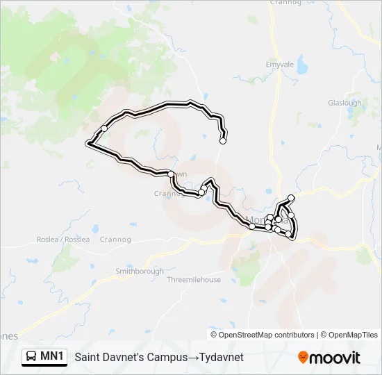 MN1 Bus Line Map