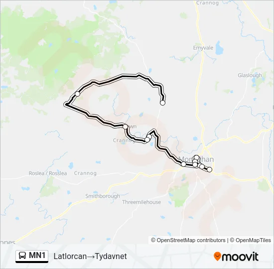 MN1 Bus Line Map