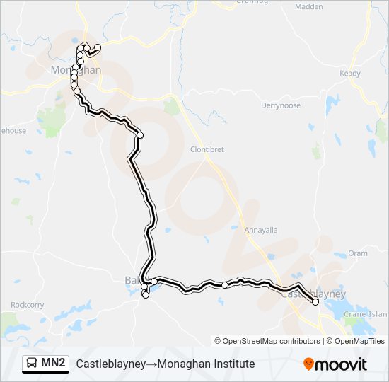 MN2 Bus Line Map