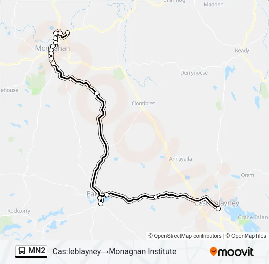 MN2 Bus Line Map