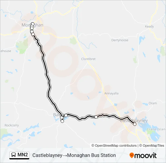 MN2 Bus Line Map