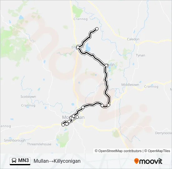 MN3 Bus Line Map