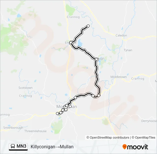 MN3 Bus Line Map
