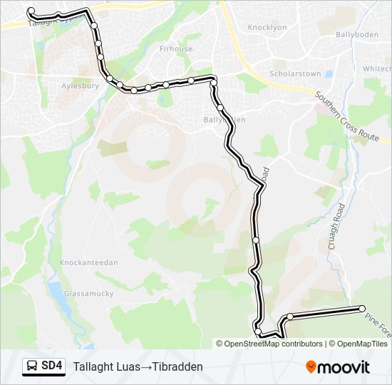 sd4 Route: Schedules, Stops & Maps - Tallaght Luas‎→Tibradden (Updated)