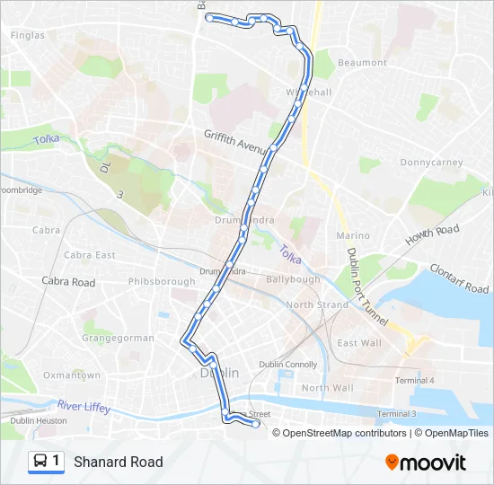 1 Bus Line Map