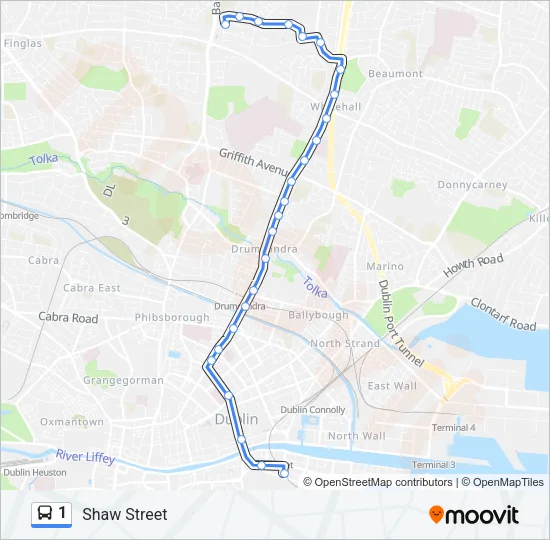 1 Bus Line Map