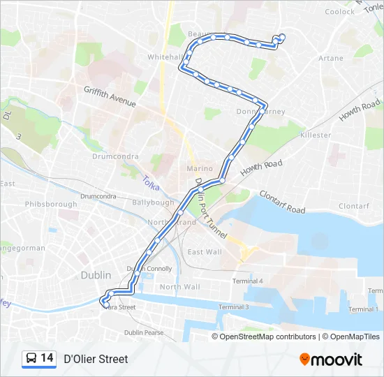 14 Bus Line Map