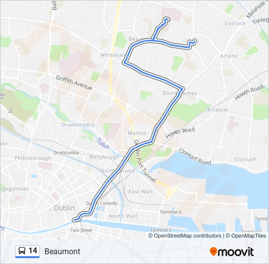 14 bus Line Map