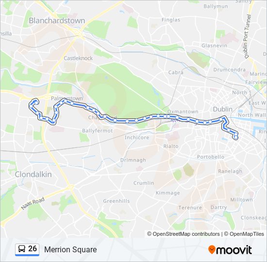 26 bus Line Map